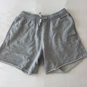 Richer Poorer Mens Heather Grey French Terry Sweat Shorts Raw Hem Small
